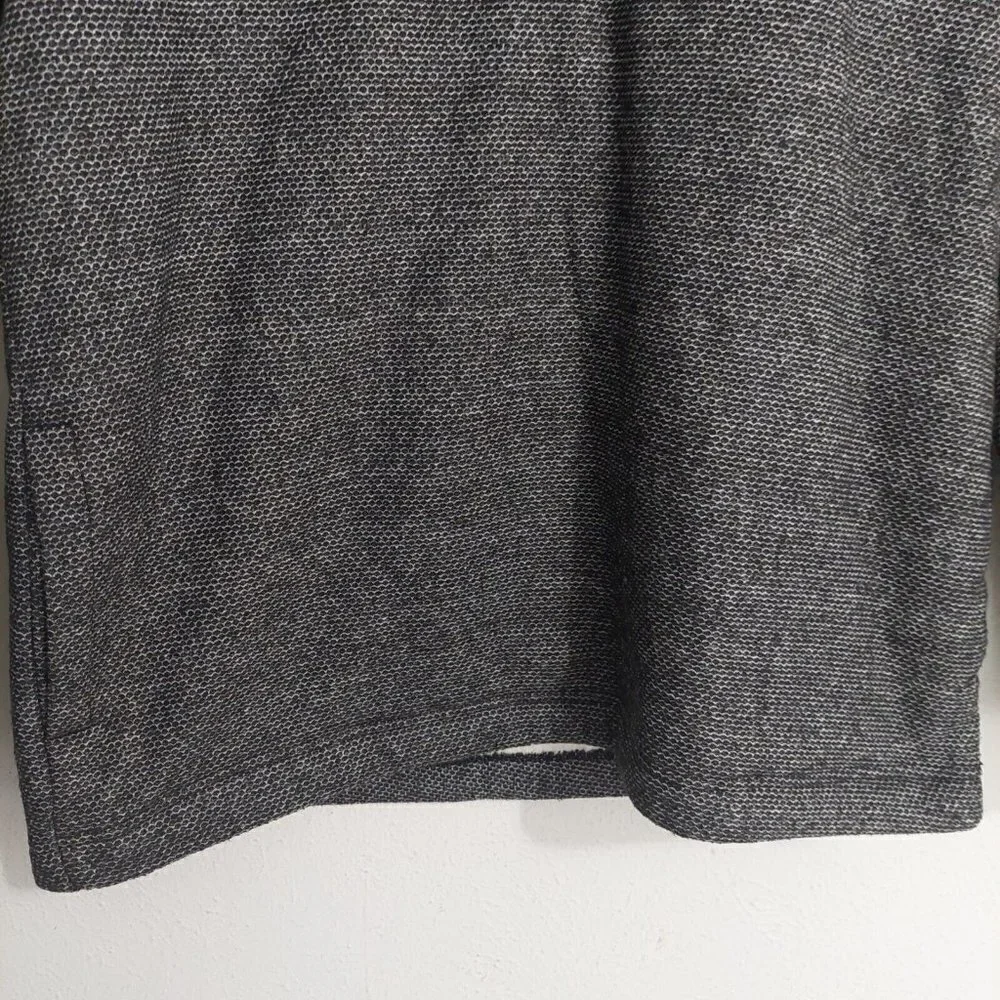 ORVIS Sweater Jacket Mens Medium Sherpa Fleece Lined 1/4 Zip Pullover Gray Black